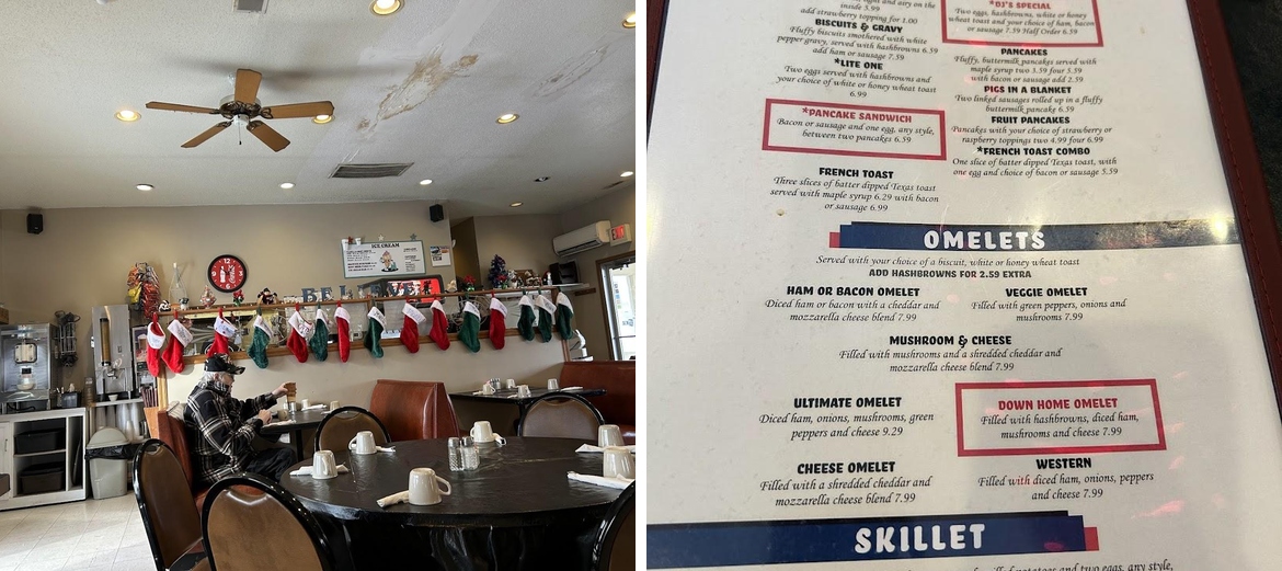D J's Casual Cafe Menu